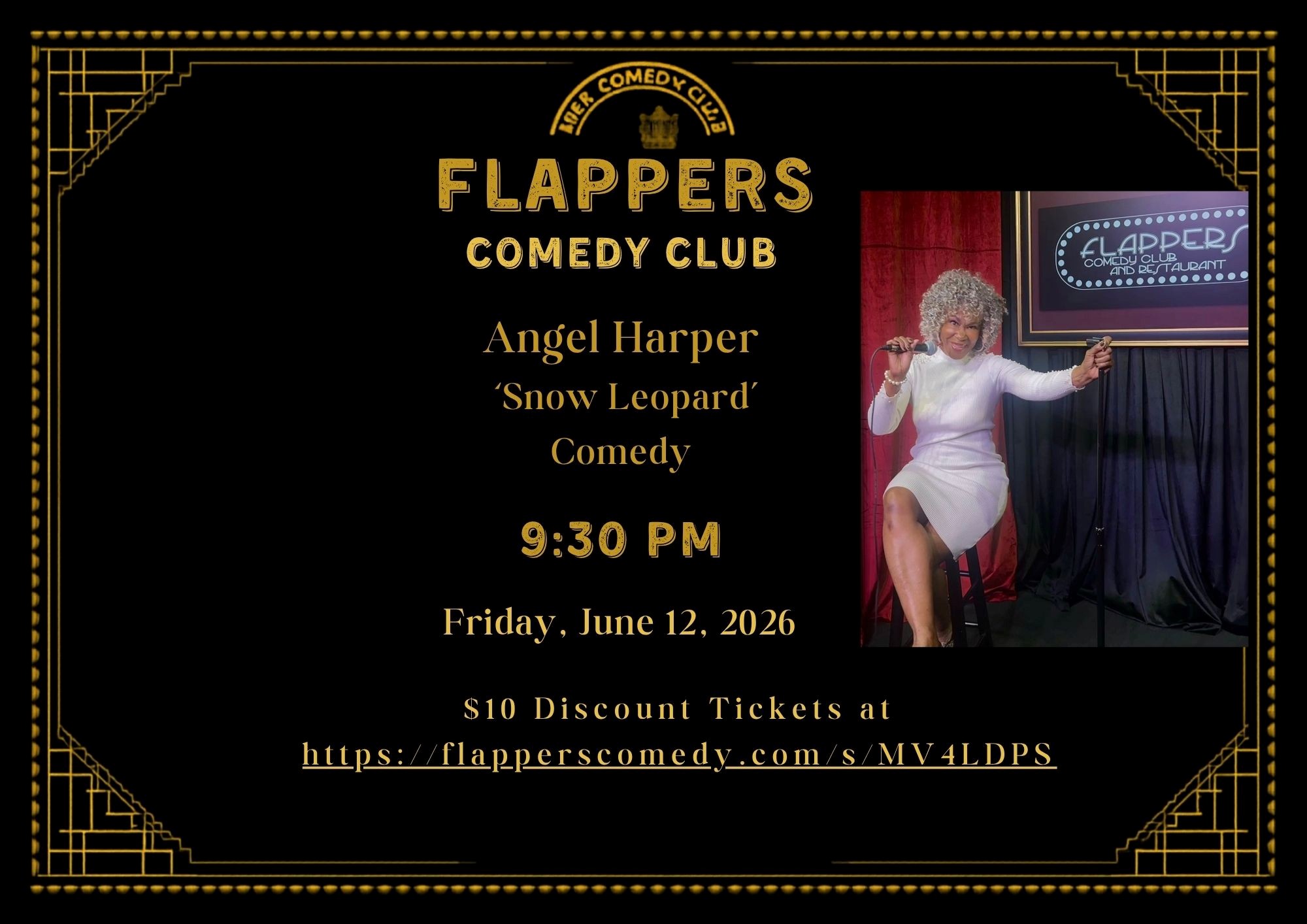 Angel performing at Flappers Comedy Contest
